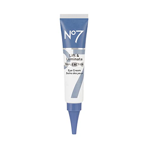 No7 Lift & Luminate Eye Cream - Dark Circles & Puffiness Solution - Shea Butter, Hyaluronic Acid & Ginseng (15ml)